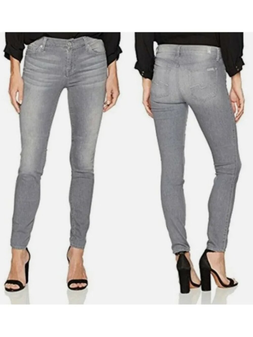 7 For All Mankind "Gwenevere" Gray Ankle Jeans Size 27